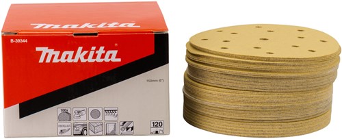 Makita accessoires makita b-39344 schuurschijf 150mm k120 yellow velcro