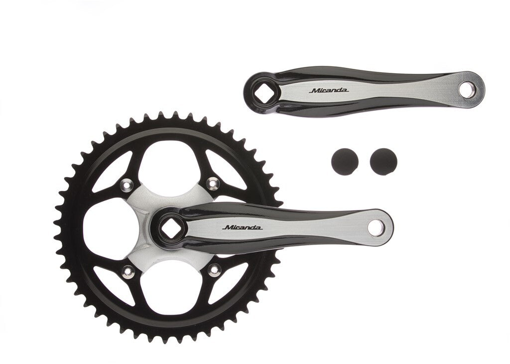 Miranda beta 1+ crankstel 48t 3 32“ verwisselbaar, zwart zilver
