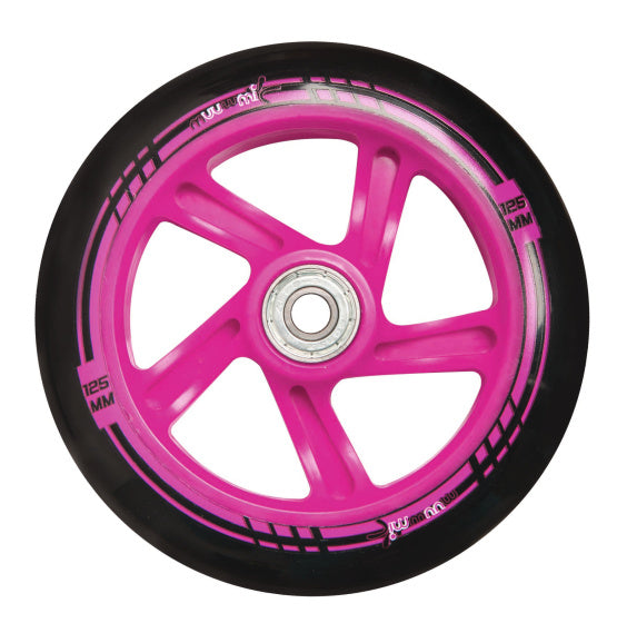 Muuwmi 2-wiel Kinderstep Opvouwbaar Voetrem Wit Roze