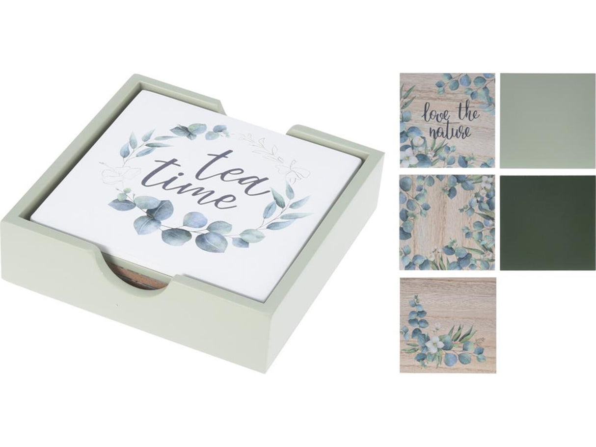 Home styling onderzetters hout 6-delig
