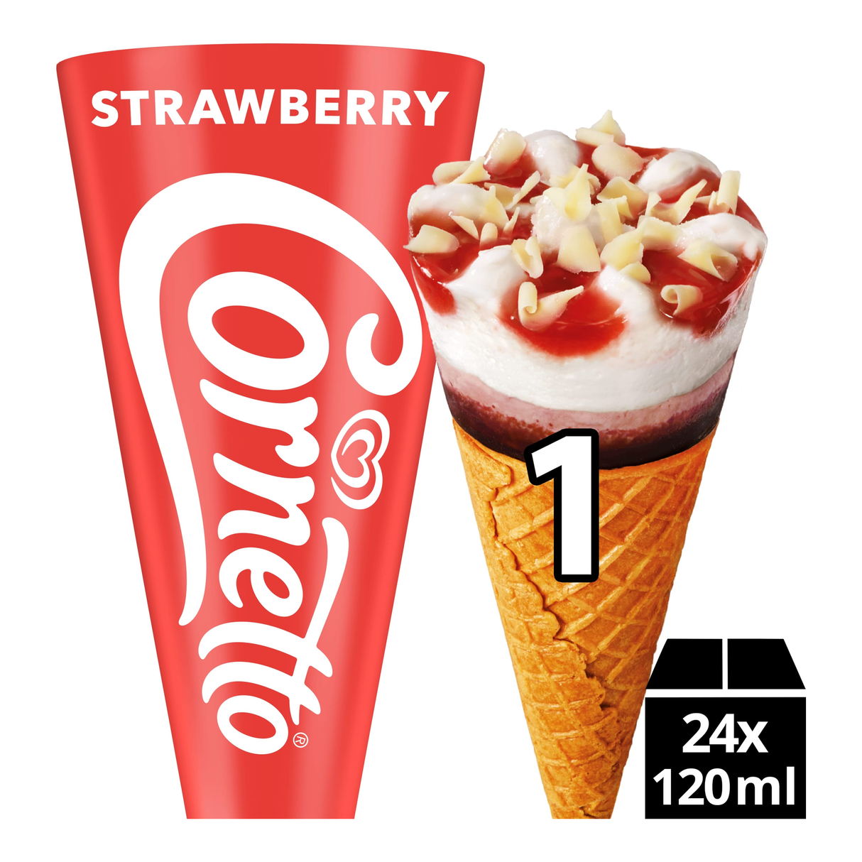 Ola cornetto aardbei (24x 125 ml)