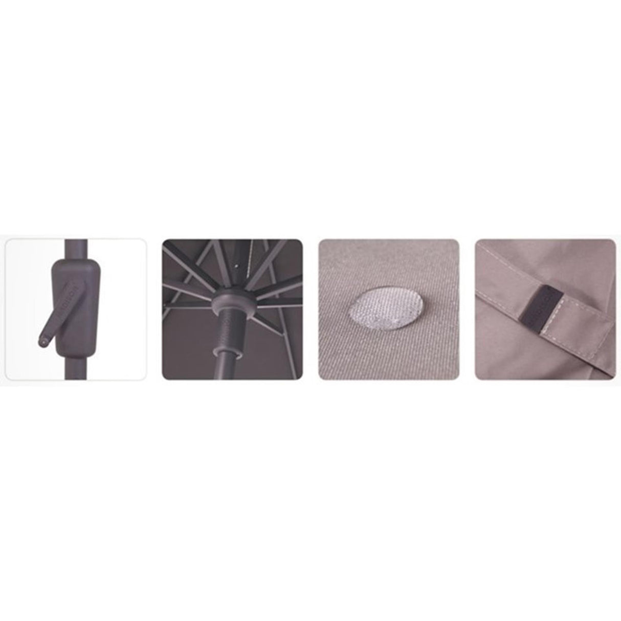Madison parasol syros vierkant opdraai 280x280cm taupe