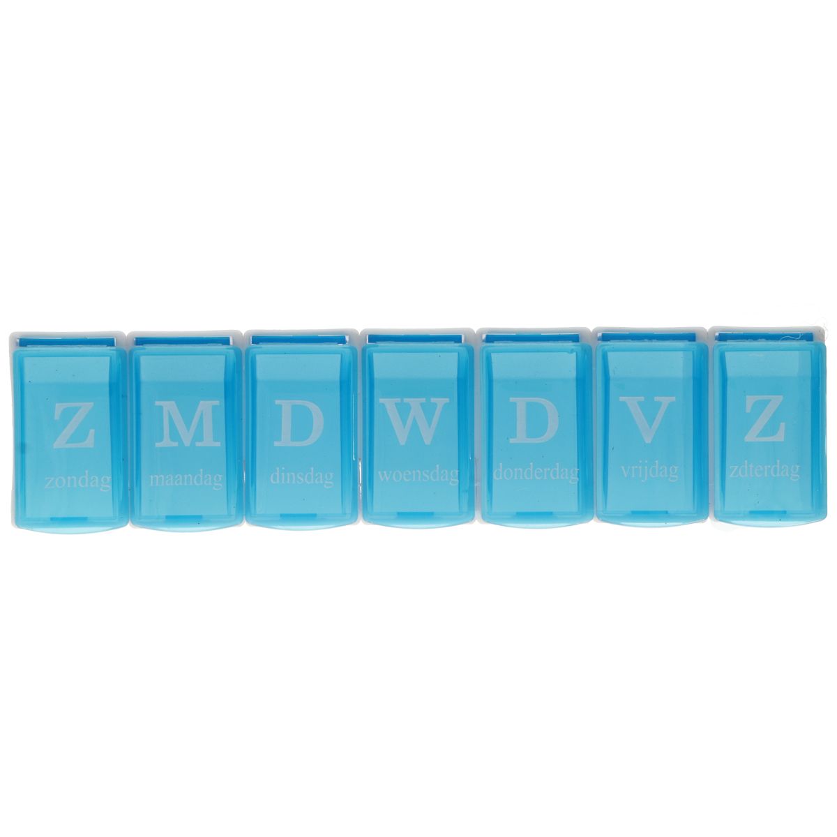 Jvdl pillendoos week 7 vakken blauw