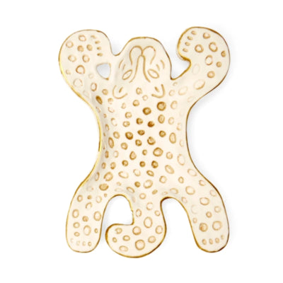 Kikkerland decoratie schaal luipaard wit 13 cm | 16 stuks