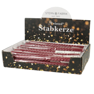 Stern fabrik dinerkaars twist bordeaux 2,2 x 25 cm | 36 stuks
