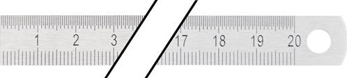Promat tecwerk stalen liniaal | lengte 300 mm | staal buigzaam | verdeling b = mm 1 2 mm - 4000858762