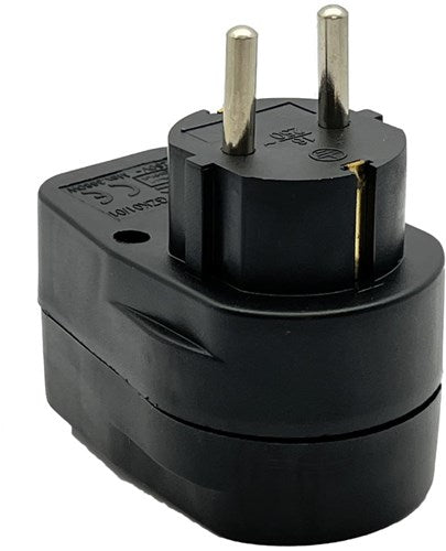 Enzo randaarde stekkeradapter met schakelaar zwart - 6140891