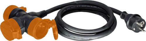 Relectric pro verlengsnoer 5 mtr 3-voudig 3x1,5mm - relec493135 relec493135