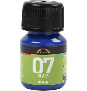 Creativ company permanente glasverf - briljant blauw, 30ml