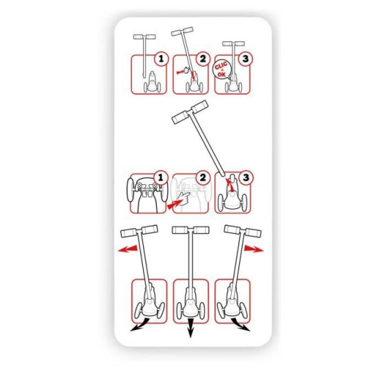 Skids control 3-wiel Kinderstep Voetrem Meisjes Roze