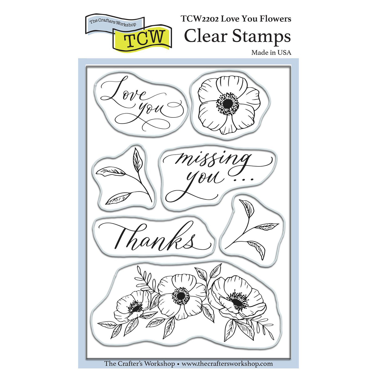 The crafter's workshop • stamp set ik hou van je bloemen 4x6