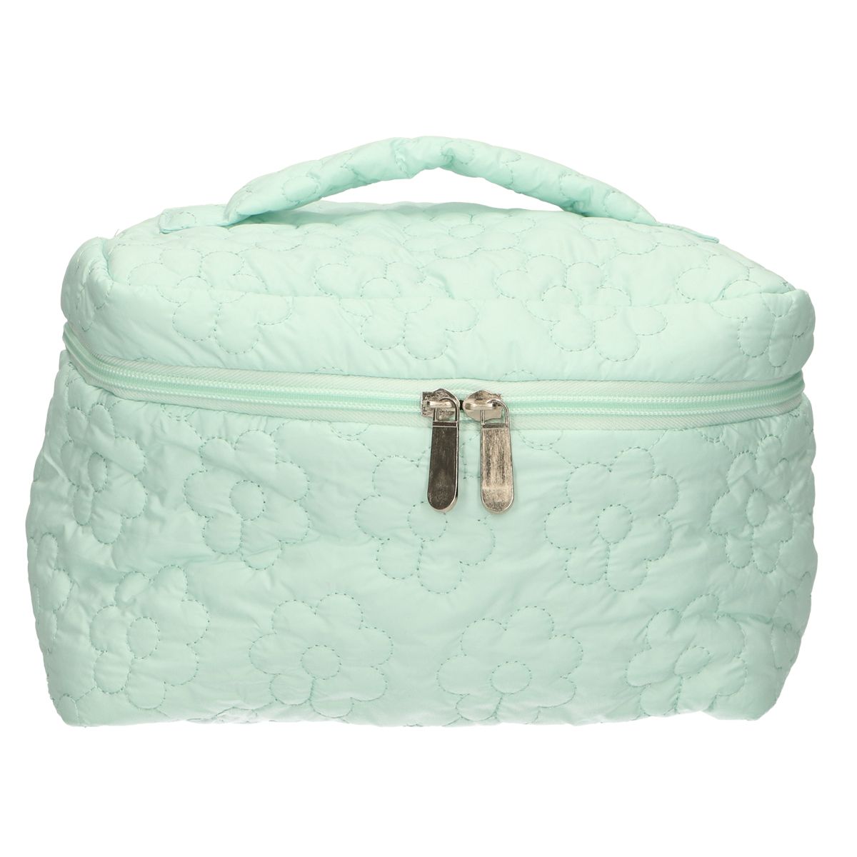 Traveller beautycase bloemen turquoise 24cm x 17cm