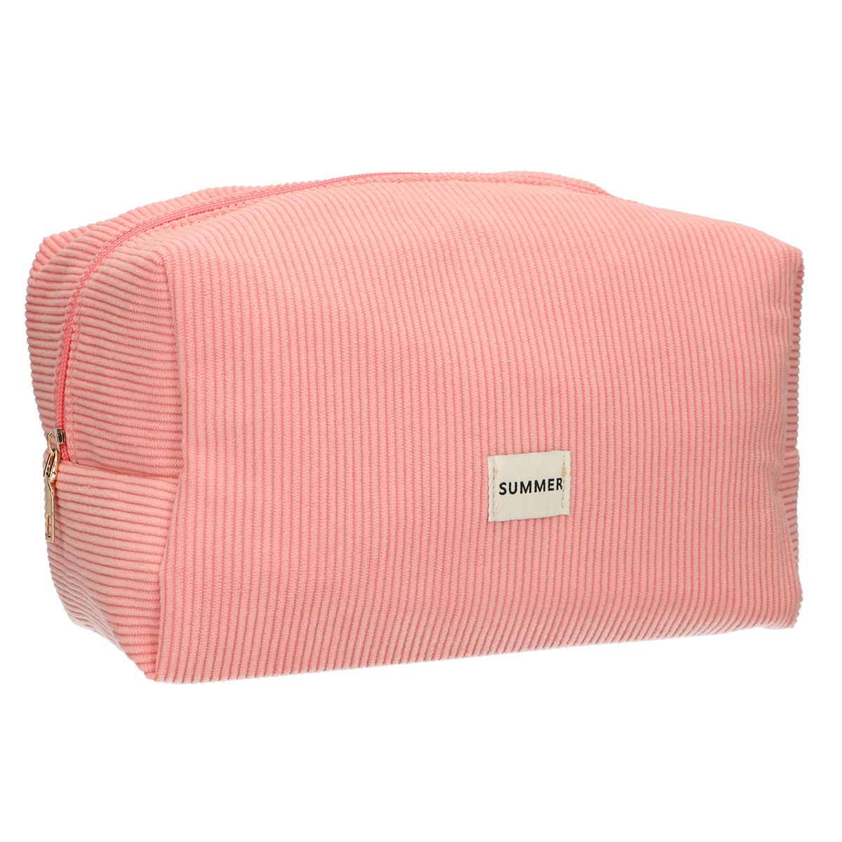 Traveller toilettas rib waterdicht roze 24,5cm x 18,5cm