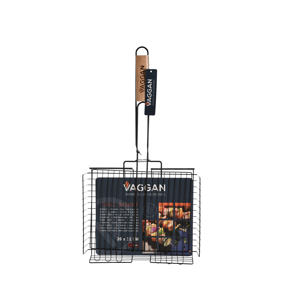 Vaggan barbecue grillmand zwart 26x31cm