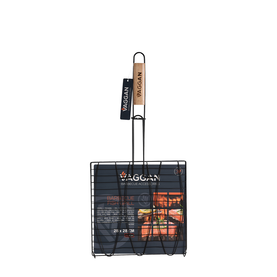 Vaggan barbecue visgrill zwart 28x28cm