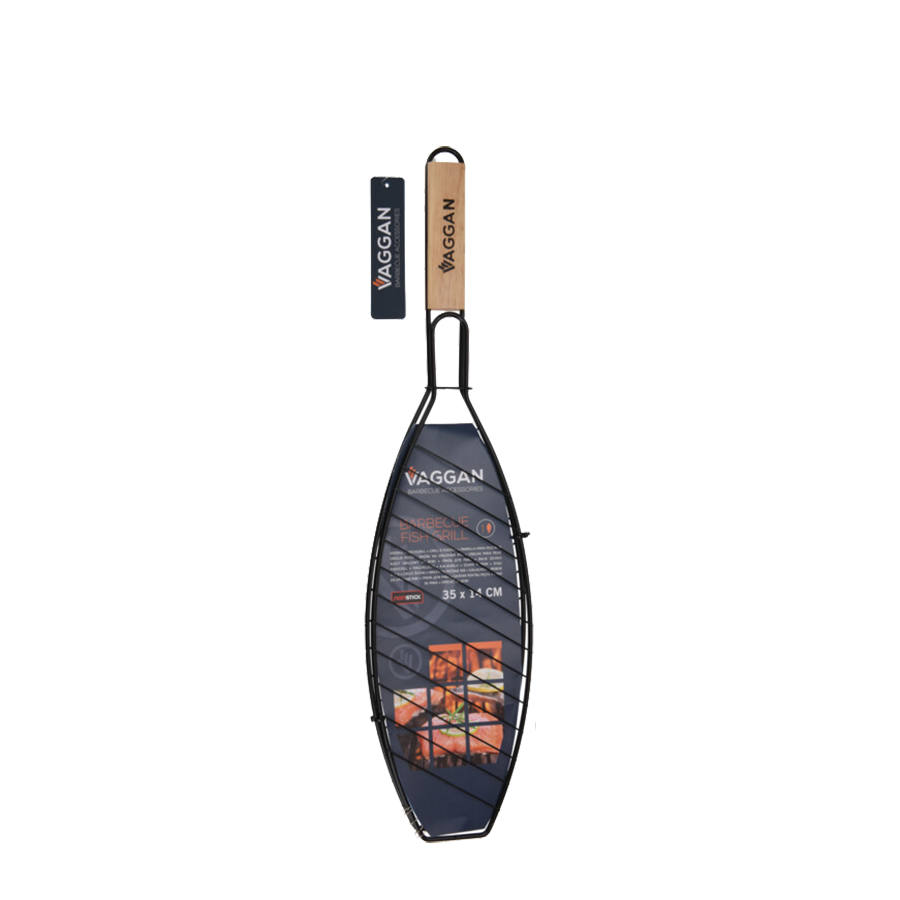 Vaggan barbecue visgrill zwart 35x14cm