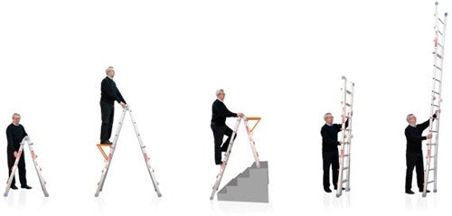 Waku professionele telescopische vouwladder 4x4 treden - 1413800101