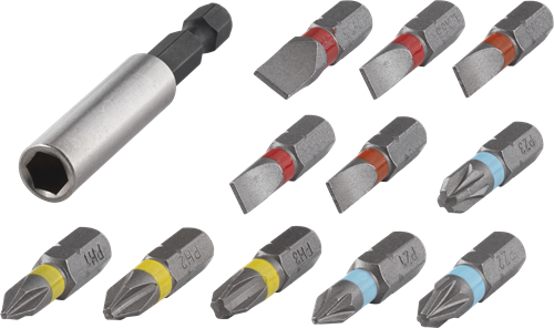 Wolfcraft bit-set | sleuf kruiskop | ph pz | 12-delig | 1 set - 2445000
