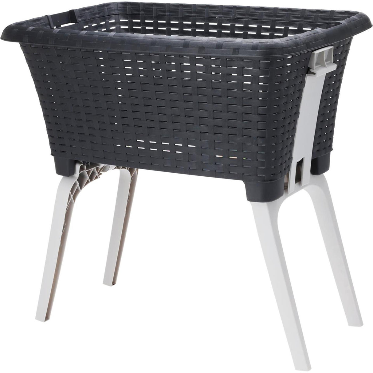 Excellent houseware wasmand met poten 60x40x60cm antraciet