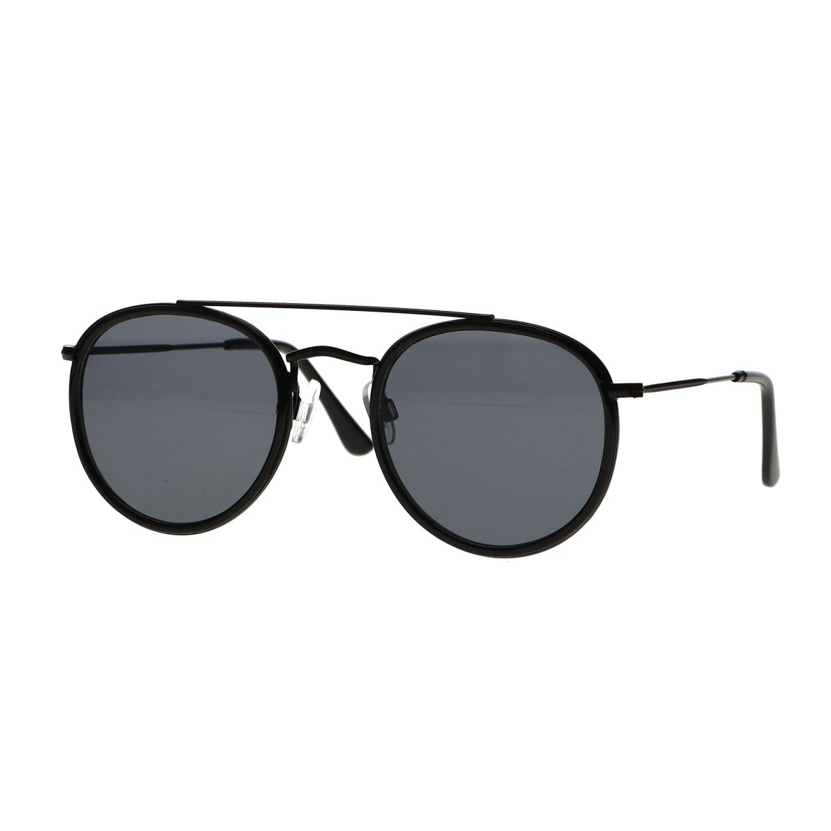 Spectrum zonnebril double bridge zwart smoke glas heren