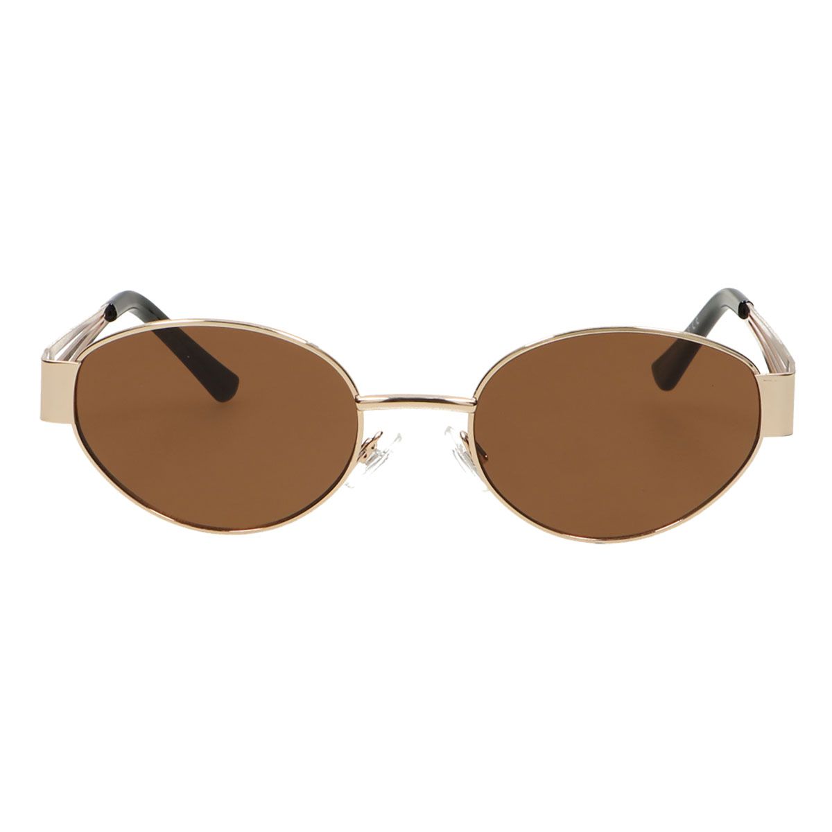 Spectrum zonnebril retro oval metaal bruin glas