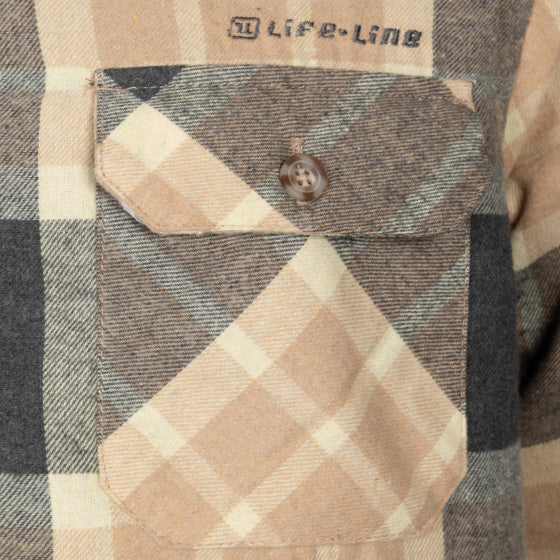 Life line Jervis Padded Flannel Shirt heren beige maat XL