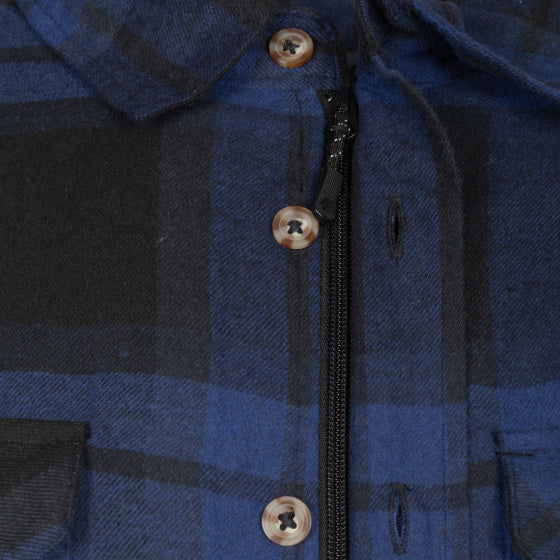 Life line Jervis Padded Flannel Shirt heren blauw zwart maat XL