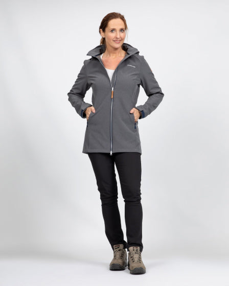 Life line Kya softshell parka dames donkergrijs maat 3XL
