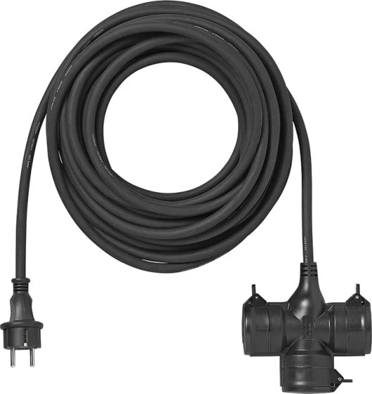 Proplus Verlengkabel Schuko 3-voudig 10 meter 3x1,5mm² zwart
