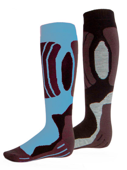 Rucanor Svindal skisokken 2-pack unisex zwart lichtblauw maat 35-38