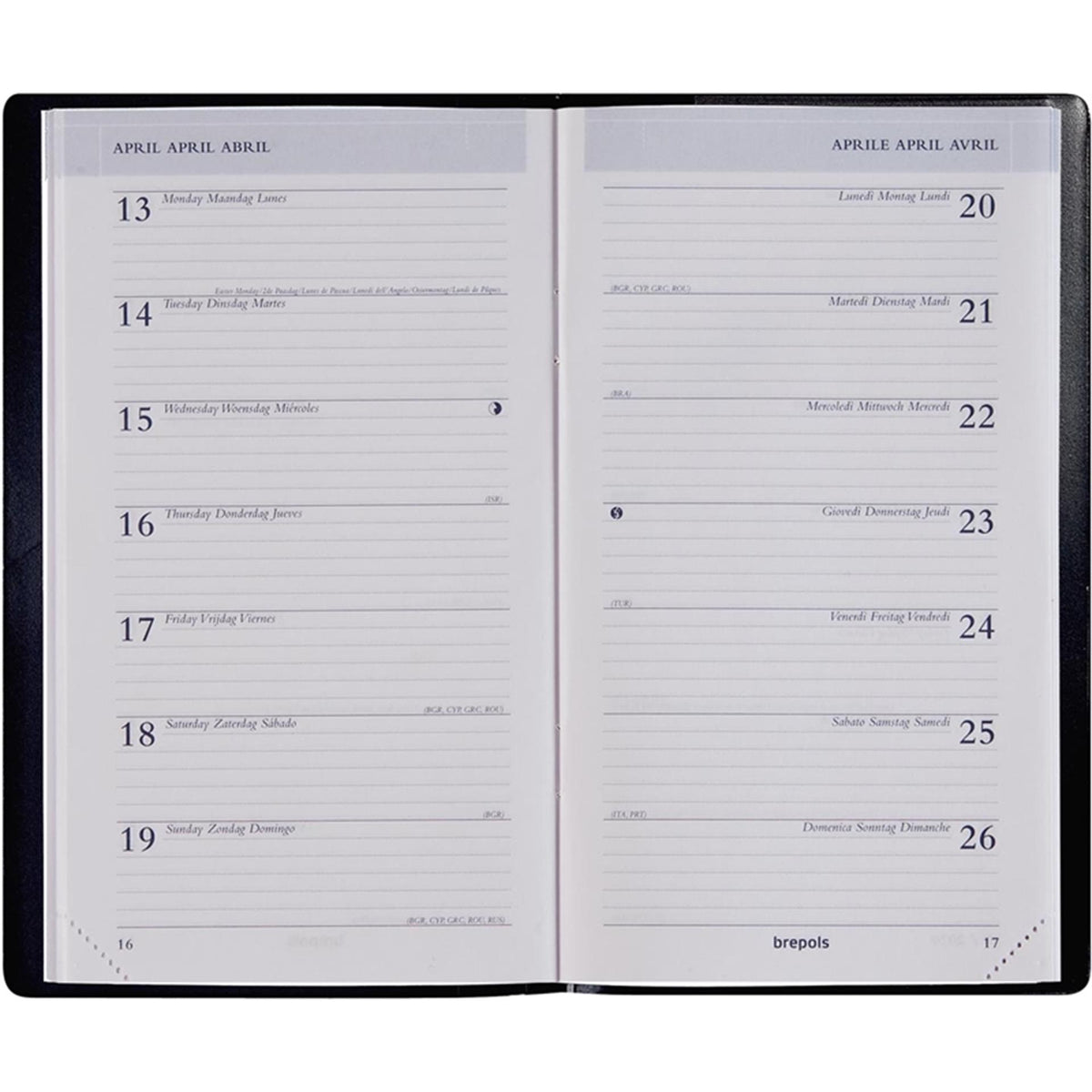 Brepols agenda breplan genova zwart 2027 9,2x16cm