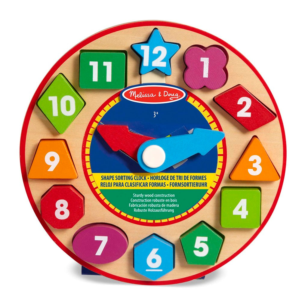 Melissa Doug Melissa Doug Horloge d'apprentissage en bois avec 12 formes en bois