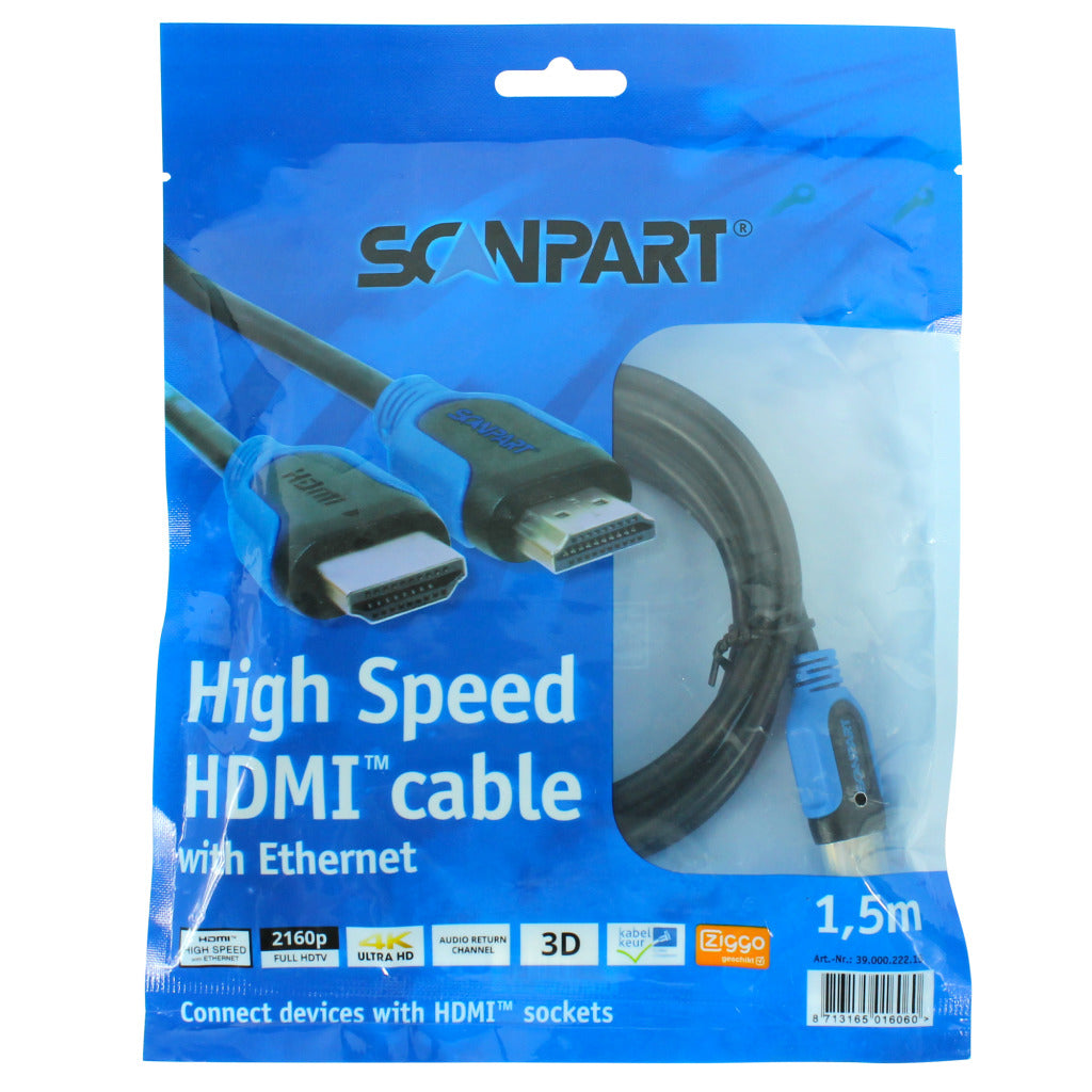 Scanpart HDMI cable blue 1.5m