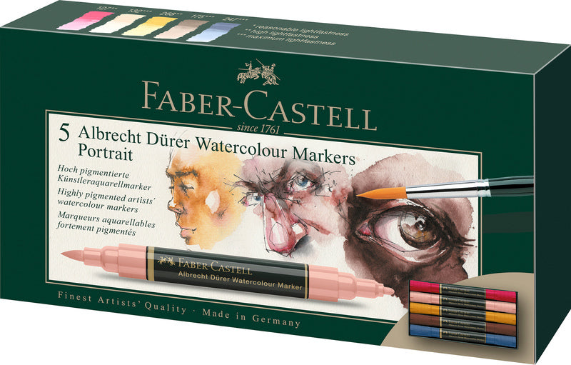 Faber Castell Faber Castell FC-160307 WK25Aquarel Marker FC Albrechtdürer 5 stycken Porträtt