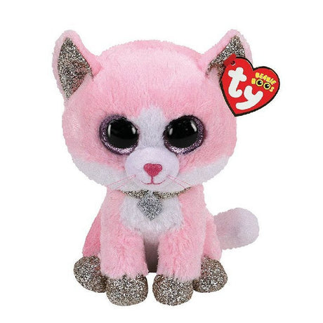 Ty beanie boo's fiona pink cat, 15cm