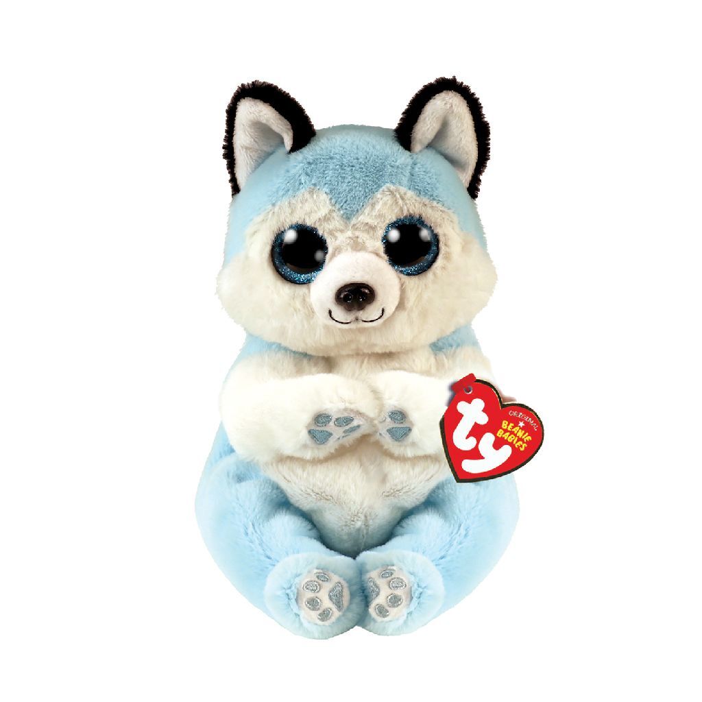 Ty Beanie Baby Bellies Thunder Blue Husky, 15 cm