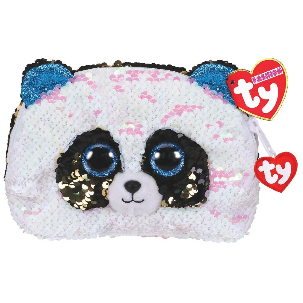 Ty Ty Fashion Handbag Panda Bambus 20 cm sort hvid