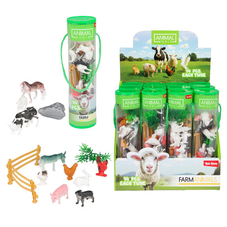 Toi-toys animal world speelset -boerderij- 14dlg in koker