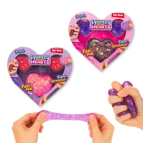Toi-toys fun knijphartjes -sugarglitter- 4,5-6,5cm 3st 2ass