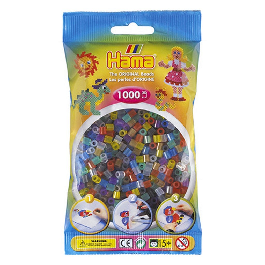 HAMA Iron Perles Couleurs transparentes Mélanger 1000 pièces