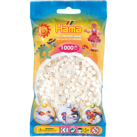 Hama strijkkralen 1000 stuks parelwit