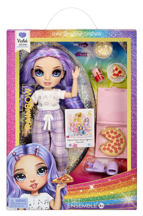 Rainbow high junior high pyjamaparty - 23 cm - violet (paars) - modepop