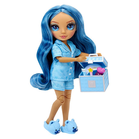 Rainbow high junior high pyjamaparty - 23 cm - skyler (blauw) - modepop