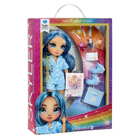 Rainbow high junior high pyjamaparty - 23 cm - skyler (blauw) - modepop