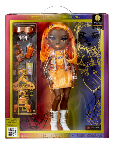 Rainbow high s23 fashion doll - michelle st. charles (orange