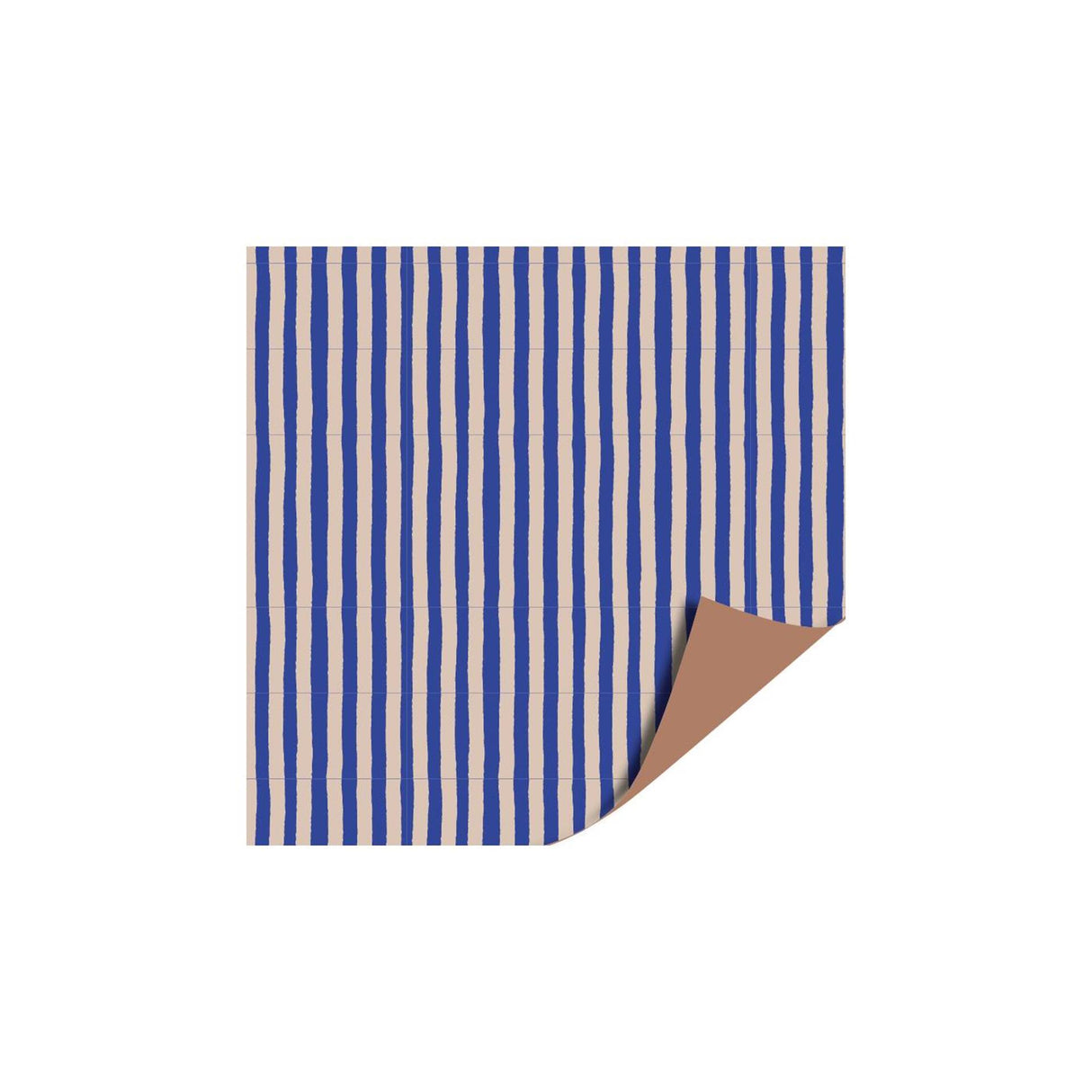 Kassaplan coated cadeaupapier dubbelzijdig 30cm 100m soft stripe blauw beige