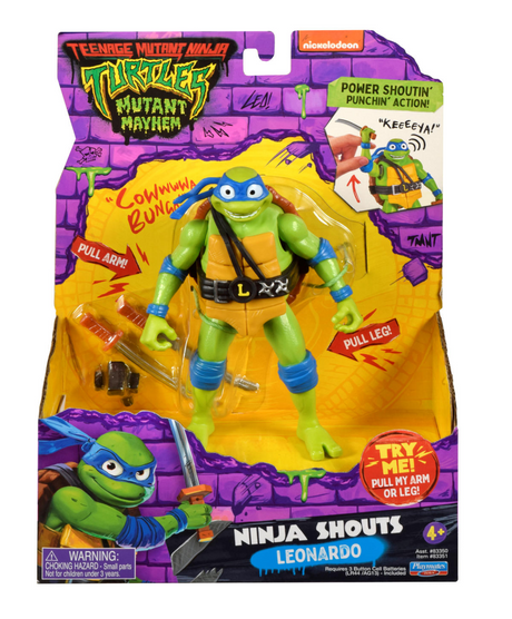 Tmnt mutant mayhem ninja shouts figure - leonardo