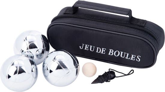 Engelhart Longfield Jeu de Boules Spiel 3 Metallkugeln in der Tasche