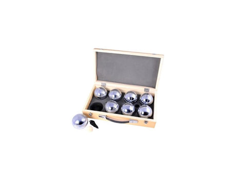 Engelhart metalen jeu de boules - 8 ballen in houten kist - luxe set - pétanque - boules - metalen ballen - geschikt voor elke jeu de boules baan - longfield