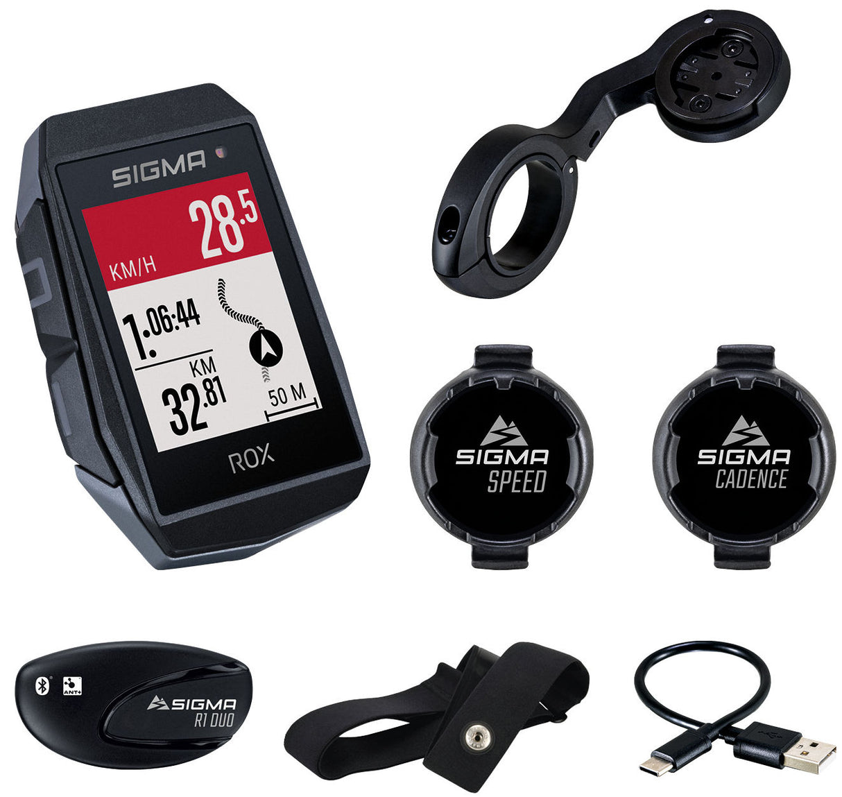 Sigma Rox 11.1 Evo GPS HR+ CAD SNELH SET+ SB GPS+ ANT+ BLE RIEM+ USB-C